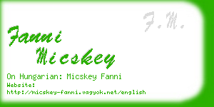 fanni micskey business card